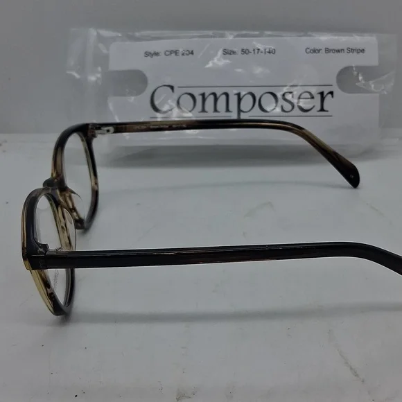 NWT Rxable Composer CPE204 Brown Stripe Eyeglass Frames display picture 1